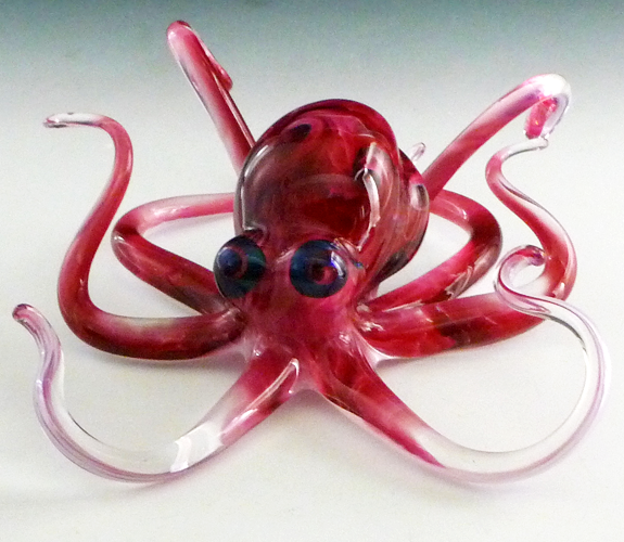 Michael Hopko- Blown Glass Red Octopus